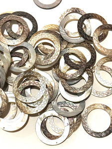 Carved Circle Mother Of Pearl, Sku#M3028