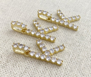 Gold Plated Cubic Zirconia “K” Initial Pendant