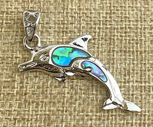 Abalone Sterling Silver Dolphin Pendant