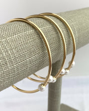 14kGF White Crystal Pearl Bangle