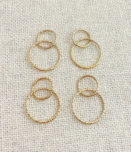 14k Gold Filled Sparkle Interlocking Rings 15&10mm