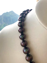 Aubergine AAA / AA with 14K gold & 18K diamond ball clasp pearl necklace , SKU# 070776