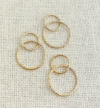 14k Gold Filled Sparkle Interlocking Rings 15&10mm
