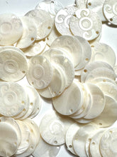 White Mother Of Pearl Shell, Circle Mother Of Pearl, Carved MOP, Sku#M3004