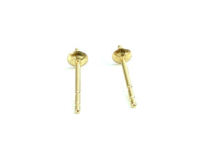 14K Solid Gold Ear Post Light 2.5mm Cup, Sku#11-28-3022