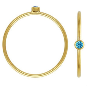 2mm Swiss Blue 3A CZ Stacking Ring 6, 14KGF, Sku#4020R6M12