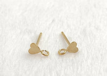14kGF Heart Post Earring w/Ring  Sku#400H3PR