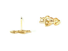 14KGF Key & Heart Studs , Sku#79-4