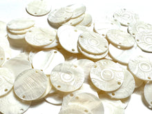 White Mother Of Pearl Shell, Circle Mother Of Pearl, Carved MOP, Sku#M3002