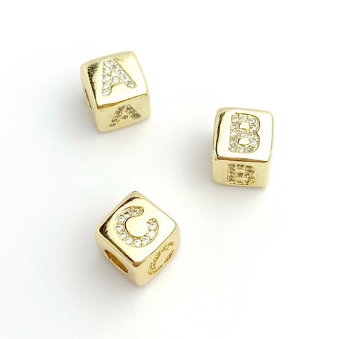 Gold Plated Initial Beads