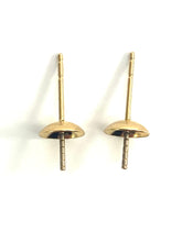 14K Solid Gold Ear Post 6mm Cup, Sku#11-28-1817