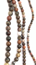 Tree-Fossil Jade Bead Strand