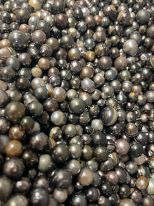 thumbnail image 2 of Wholesale Real Natural Black Tahitian Pearl Beads – 5-6mm Baroque – 15" Strand – Loose 2 of 6