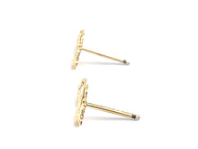 14KGF Key & Heart Studs , Sku#79-4
