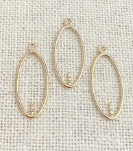 14k Gold Filled Oval Drop 20x10mm w/0.6x4mm Peg