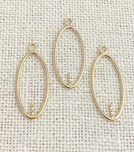 14k Gold Filled Oval Drop 20x10mm w/0.6x4mm Peg