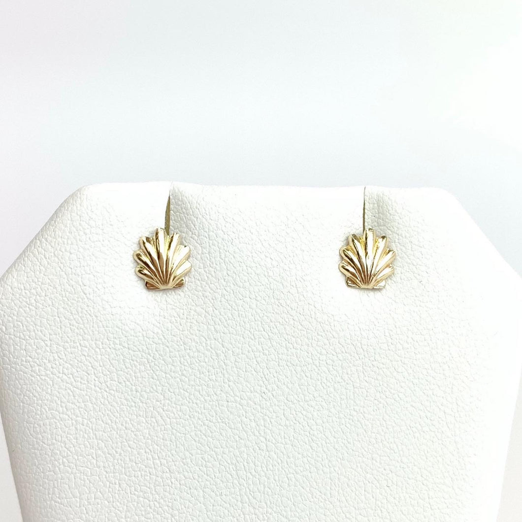 Gold Filled Seashell Stud Earrings