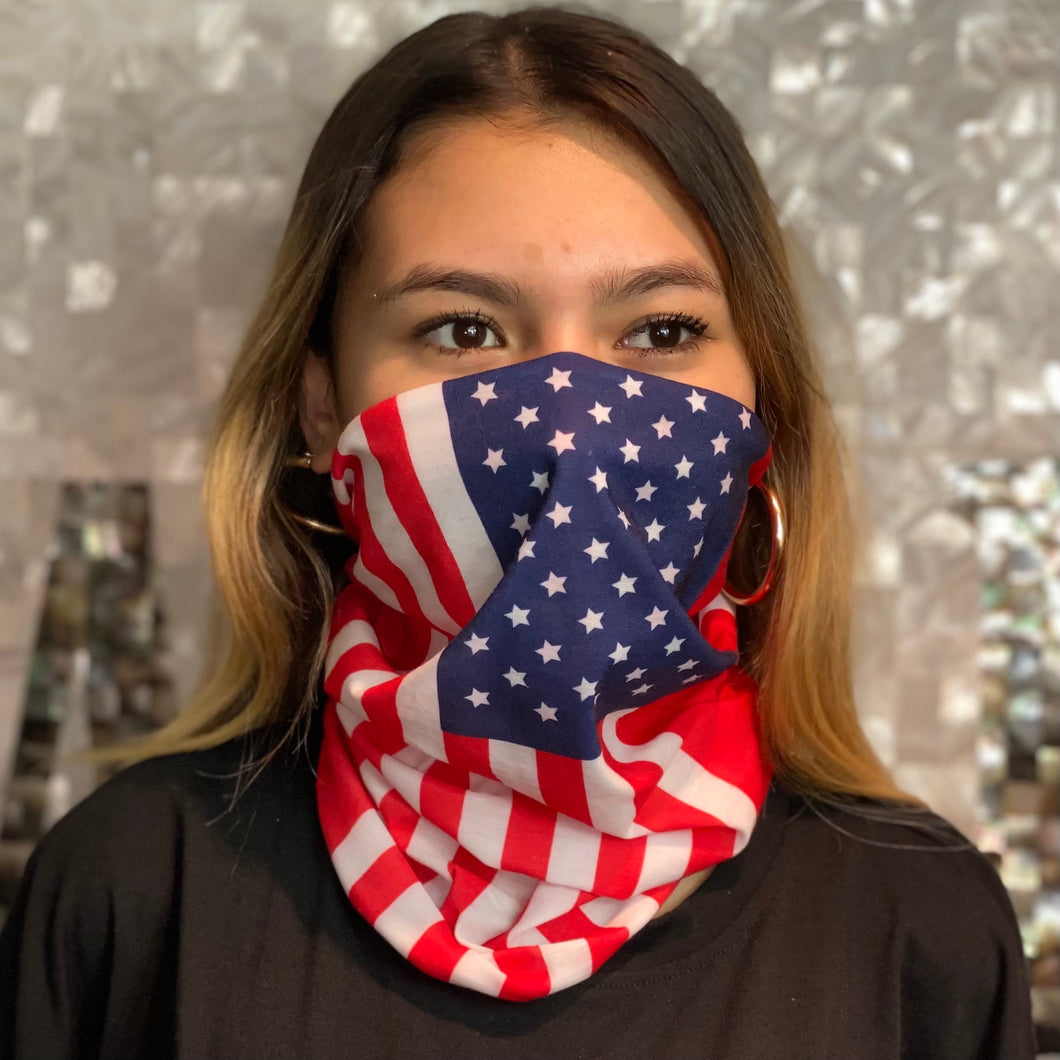 USA Flag Face Mask, Neck Gaiter, Scarf, etc
