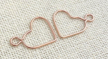 14k Rose Gold Filled Wire Heart w/Ring 15.5mm