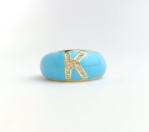 14k Gold Plated “K” Initial Ring