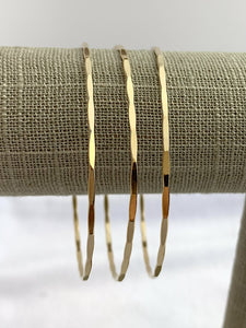 14k GF Hammered Wire Stacking Bangle