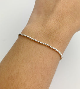 Sterling Silver Beaded Stretchy Bracelet