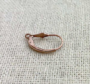 Rose Gold Filled Fleur De Lis Leverback w/Ring