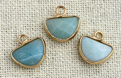 Amazonite gold Plated Charm