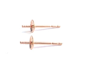 14K Solid Pink Gold 4mm Cup