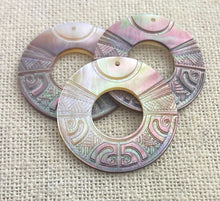 Carved Mother of Pearl Circle Charm Sku#M2341