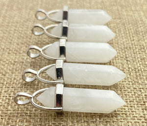 Silver Plated White Crystal Pendant