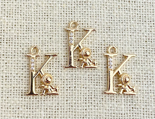Gold Plated “K” Initial Charm