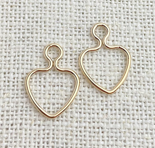 14k Gold Filled 10mm Wire Heart w/Ring