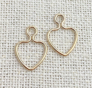 14k Gold Filled 10mm Wire Heart w/Ring