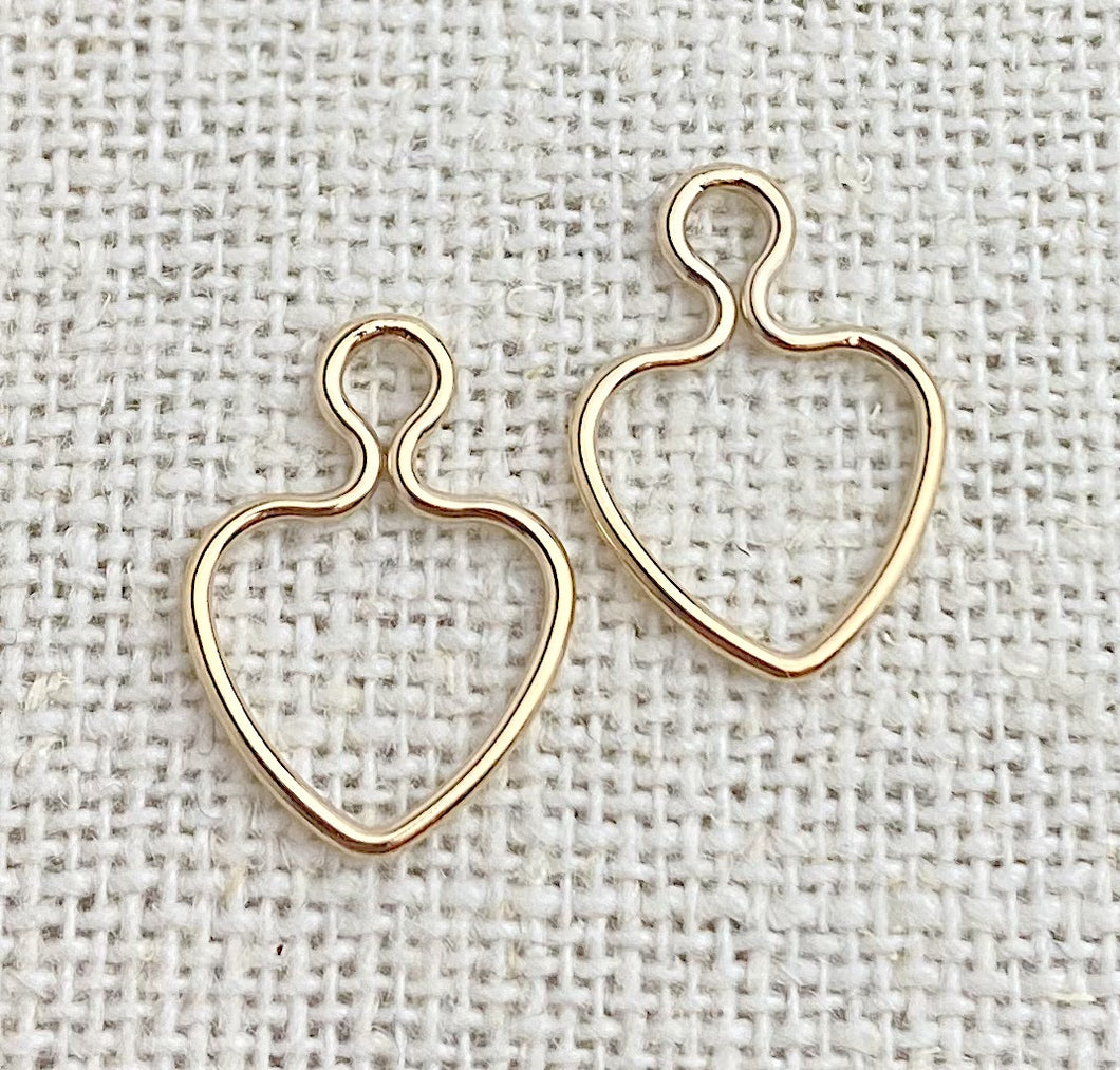 14k Gold Filled 10mm Wire Heart w/Ring