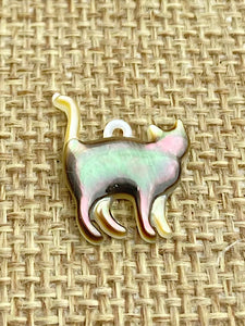 Mother of Pearl Cat Charm