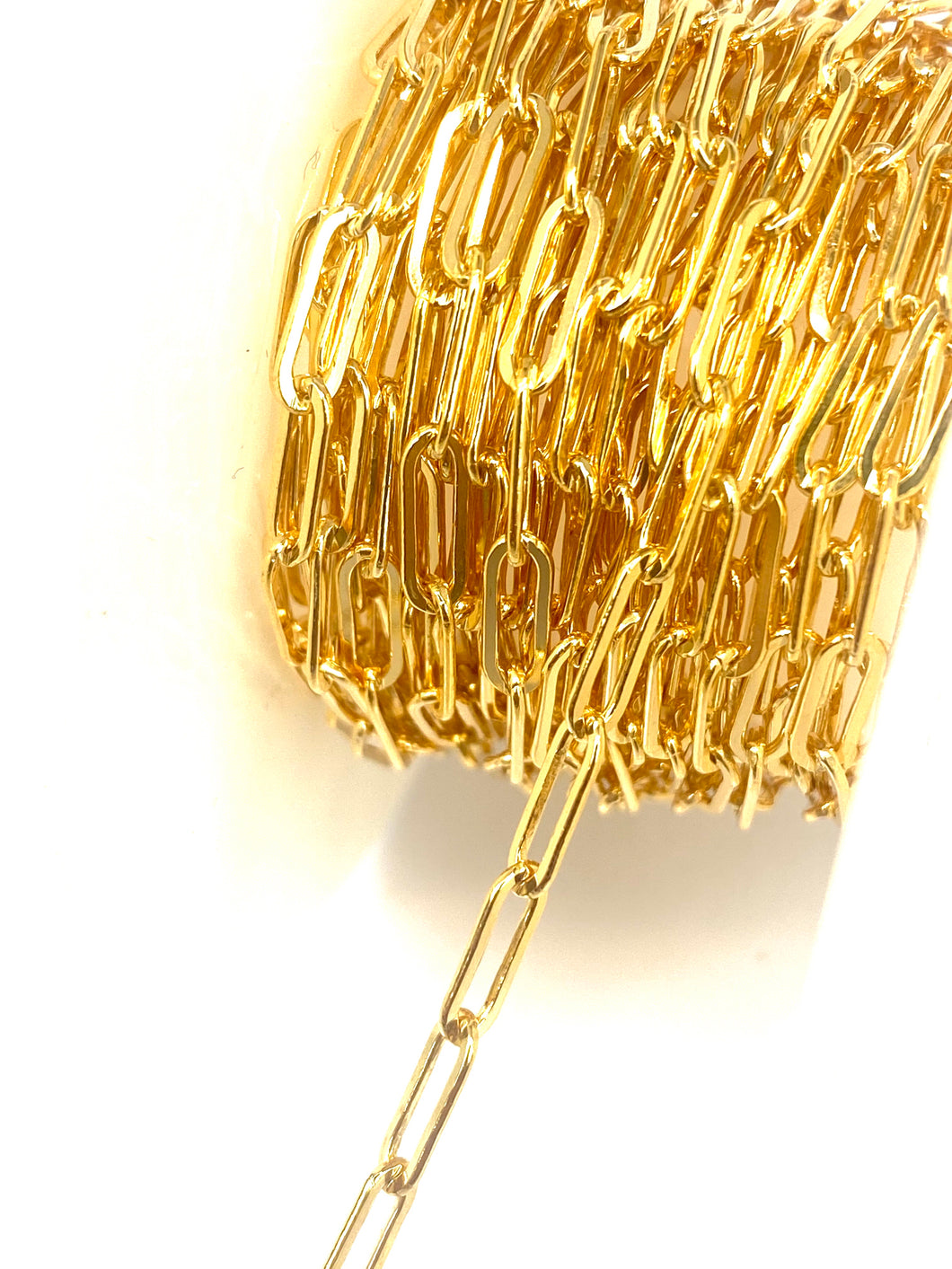 3.1mm Elongated Flat Cable Chain, 14k Gold Filled, Sterling Silver, Sku#S2903F