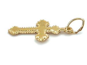 14KGF Cross Charm , Sku#2317-C