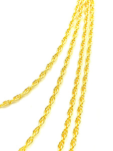 14KGF Double Rope Chain 18” 20” 22” 24” , Sku#25R