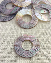 Carved Mother of Pearl Circle Charm Sku#M2341