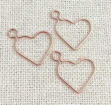14k Rose Gold Filled Wire Heart w/Ring 15.5mm