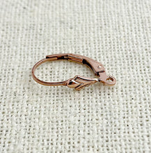 Rose Gold Filled Fleur De Lis Leverback w/Ring