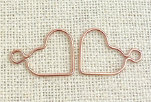 14k Rose Gold Filled Wire Heart w/Ring 15.5mm