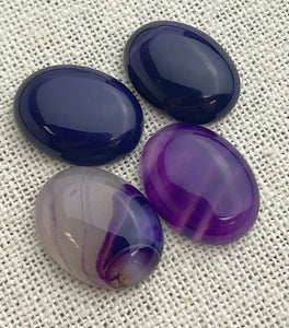 Purple Banded Agate Oval Cabochon