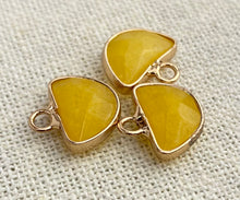 Yellow Stone Gold Plated Charm