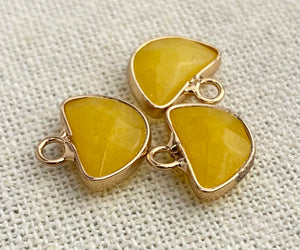 Yellow Stone Gold Plated Charm