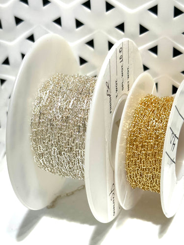 1.7mm Flattened Krinkle Chain, 14k Gold Filled, Sterling Silver, Sku#SM262