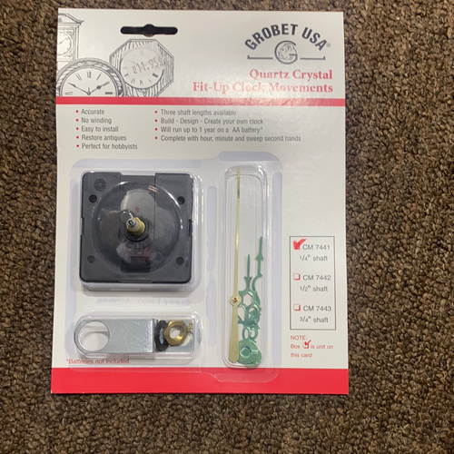 Quartz Crystal Fit-Up Clock Movement