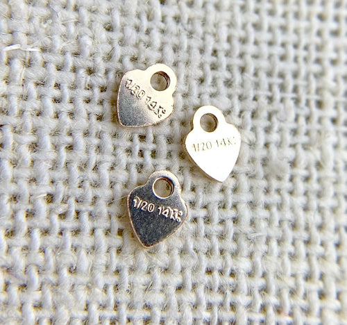 14k Gold Filled 3.5mm Heart Quality Tag