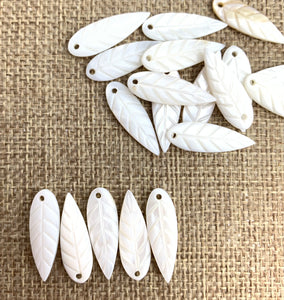 Mother of Pearl Leaf Charm